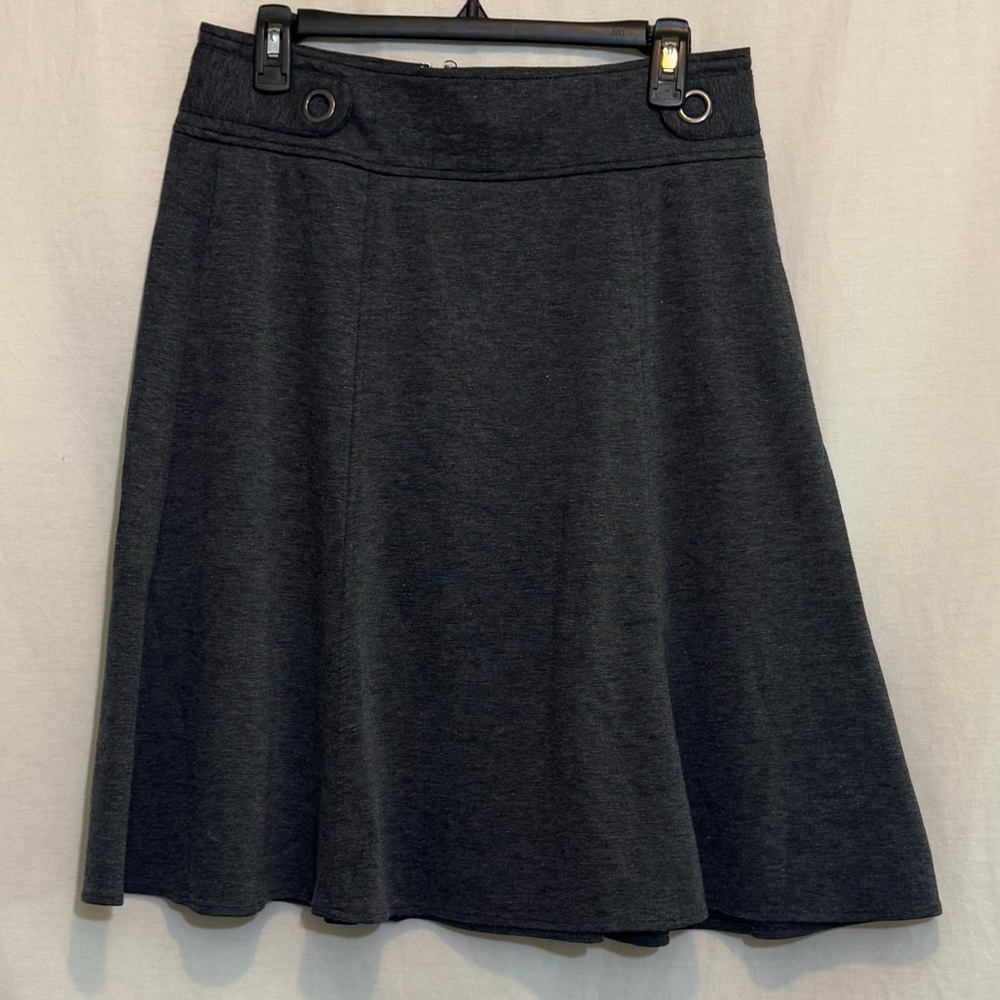 F-21 Cato Gray Fixed Waist MIDI Skirt Size 6